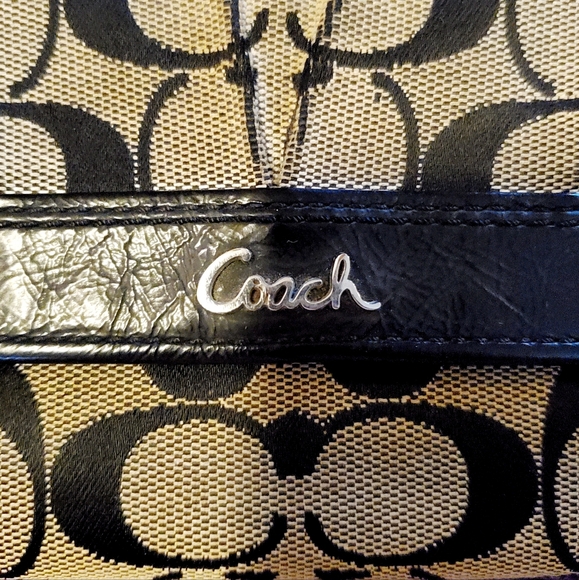 Coach Handbags - Vintage Coach Black and Tan Signature Wallet